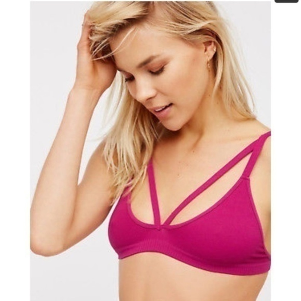 New Free People Keira Bralette Fuchsia Pink Bra